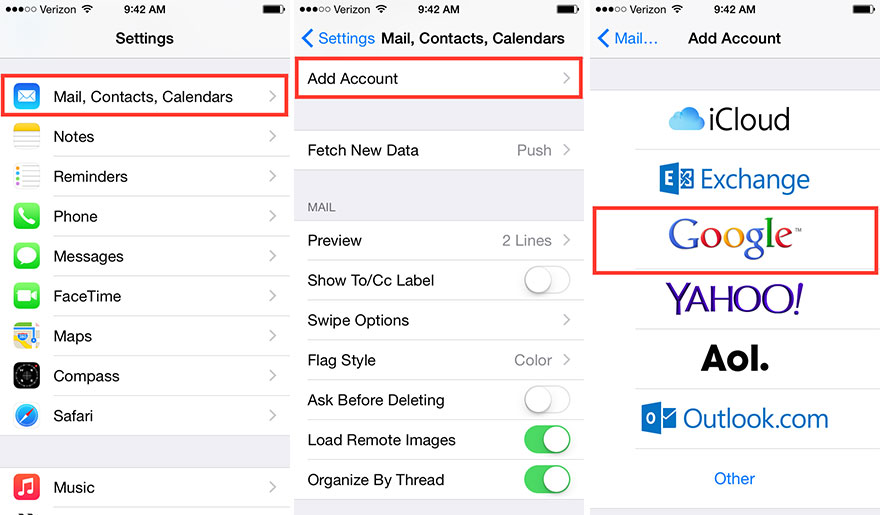Sync your iPhone with Google