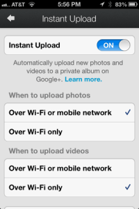 google plus photos upload