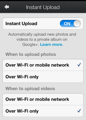 google plus photos upload